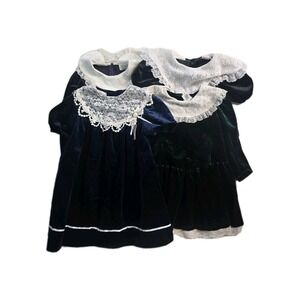Vintage Girls Dress 6 Long Sleeves Purple Lace  Rare Editions Lot Of 4